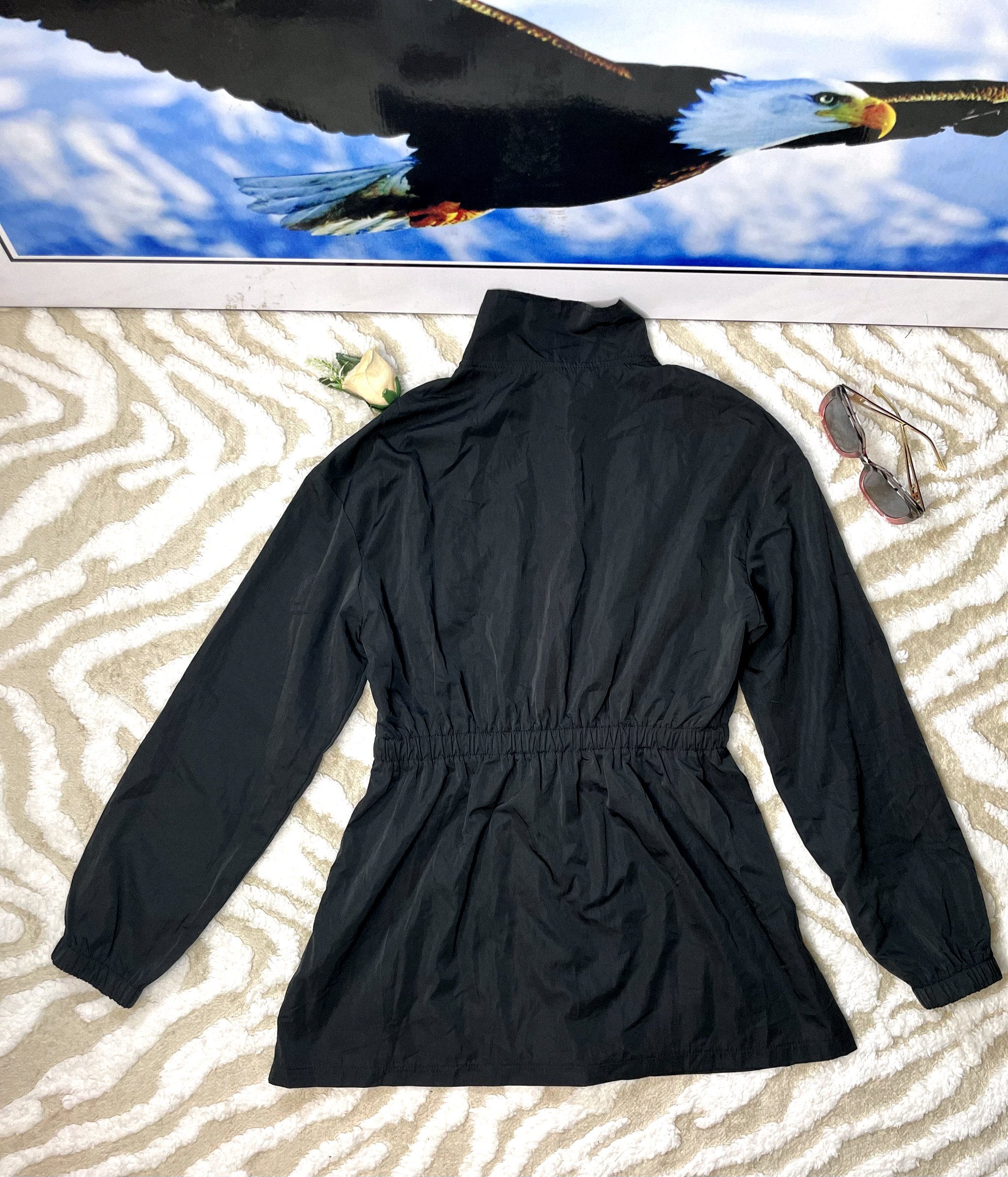 Black Waist Gathered Jacket Dress 5 Black Waist Gathered Jacket Dress - Image 5