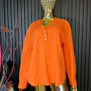 Home 20 Women's Orange Long Sleeve Blouse