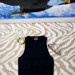 Home 13 Black Ribbed Crop Tank Top