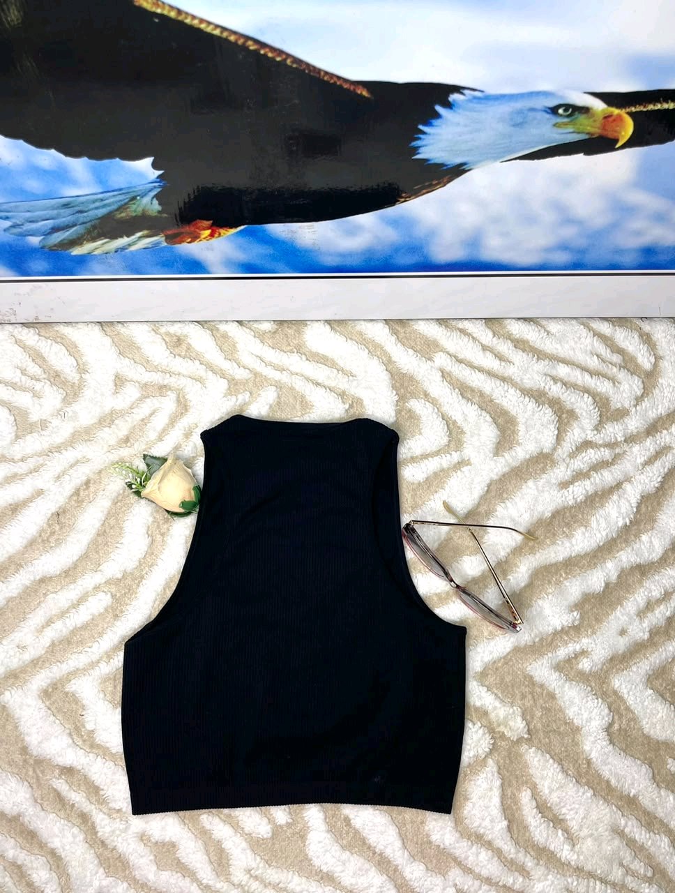 Black Ribbed Crop Tank Top 5 Black Ribbed Crop Tank Top - Image 5