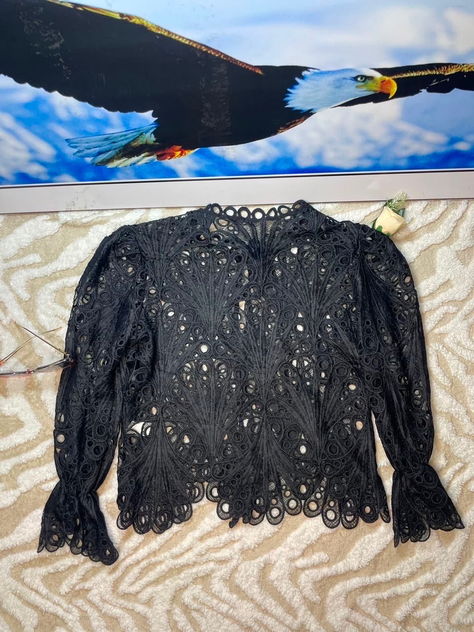 Black Lace Peplum Blouse 4 Black Lace Peplum Blouse - Image 4