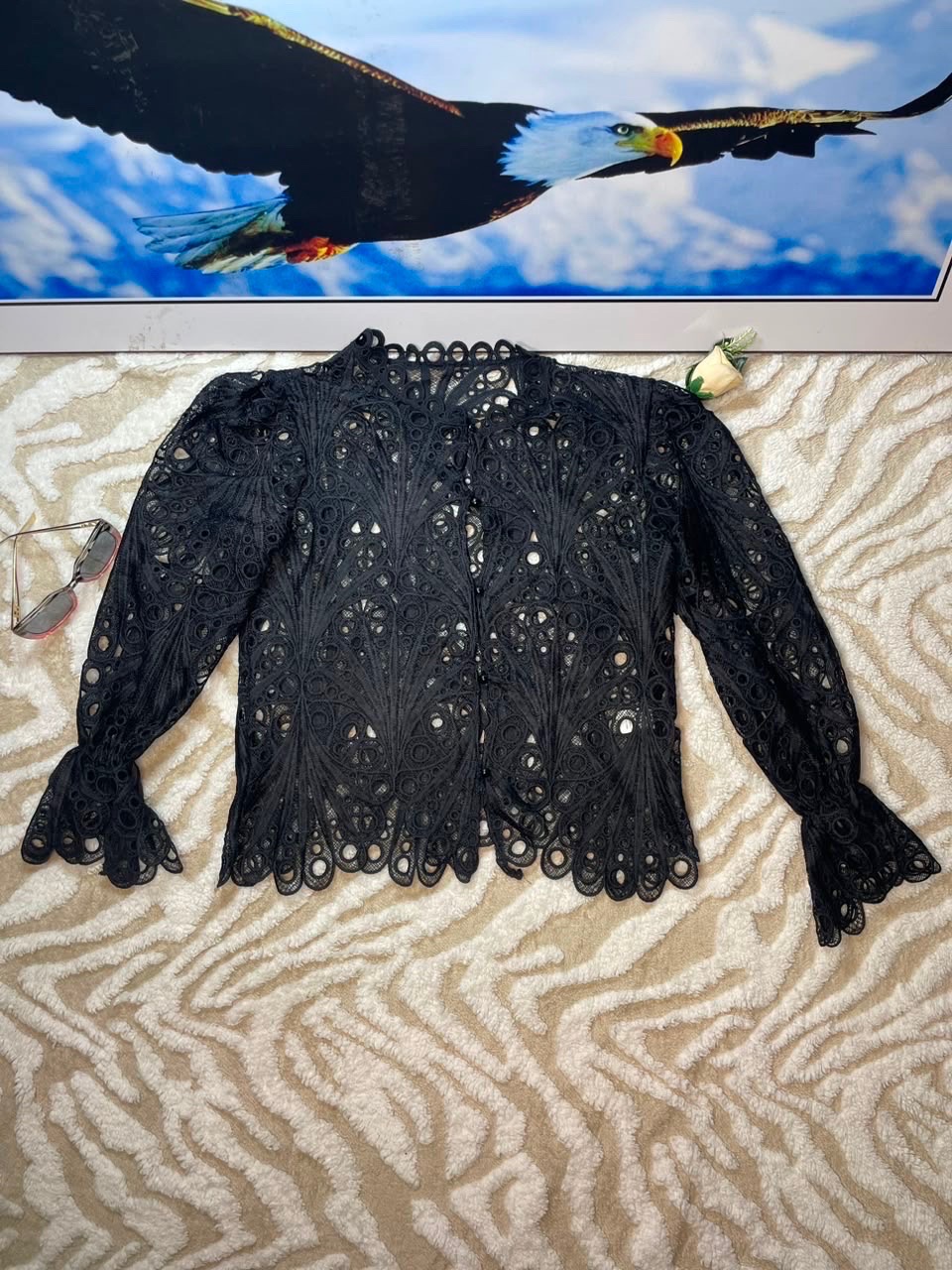 Black Lace Peplum Blouse 5 Black Lace Peplum Blouse - Image 5