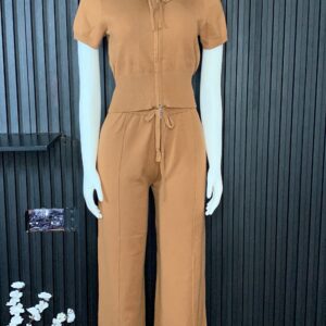 Women’s Knitted Two Piece Set Elegant Hooded Outfit