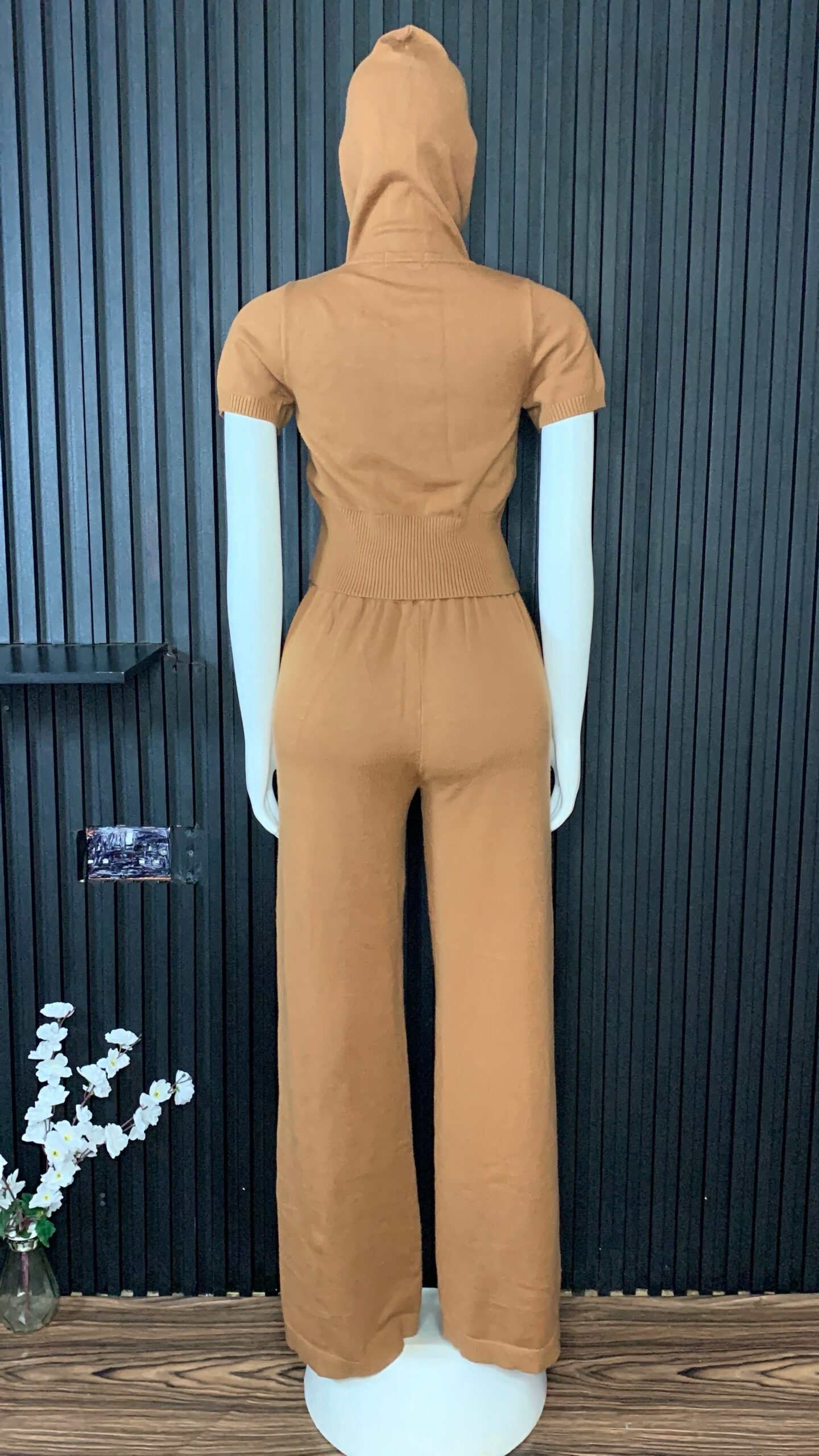 Women’s Knitted Two Piece Set Elegant Hooded Outfit 3 Women’s Knitted Two Piece Set Elegant Hooded Outfit - Image 3
