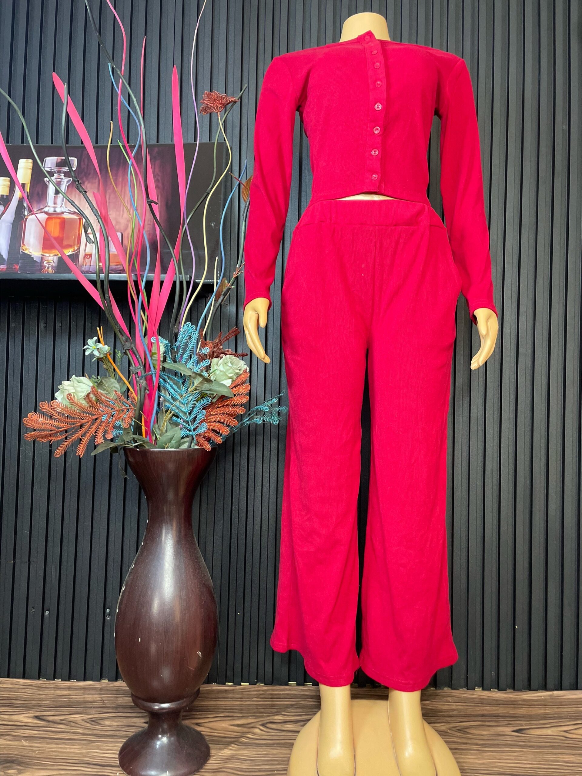 Women’s Red Two-Piece Outfit 2 Women’s Red Two-Piece Outfit - Image 2