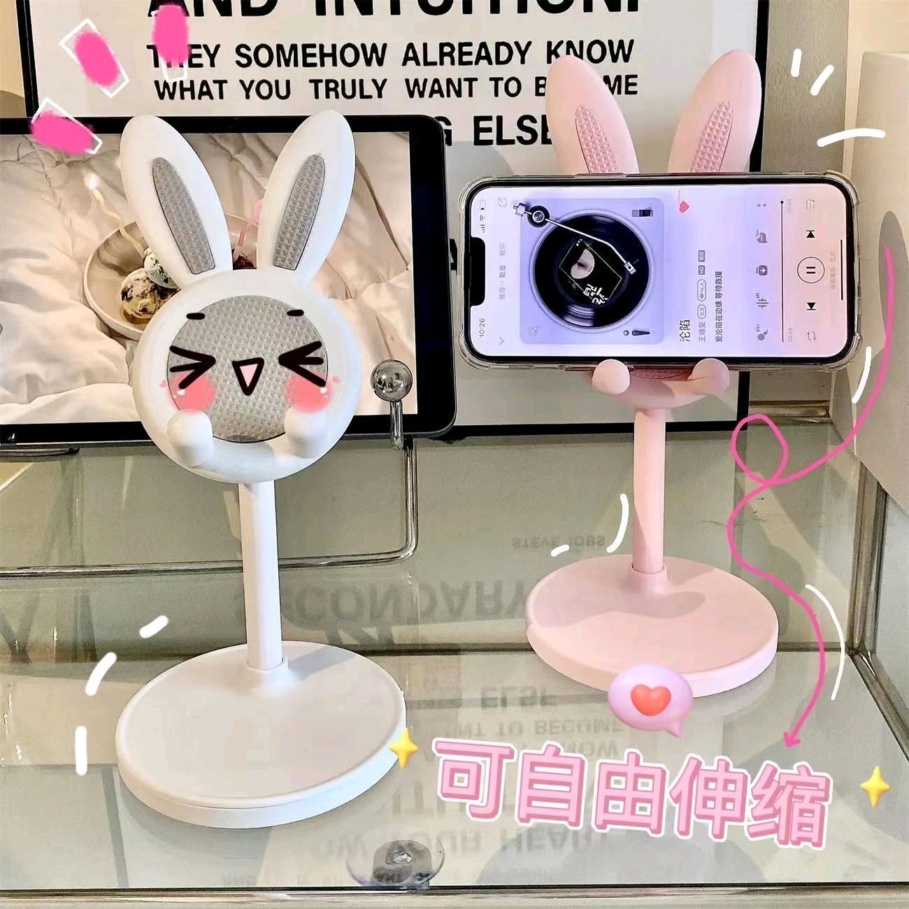 Cute Bunny Adjustable Phone & Tablet Stand – Universal Desktop Holder 4 Cute Bunny Adjustable Phone & Tablet Stand – Universal Desktop Holder - Image 4