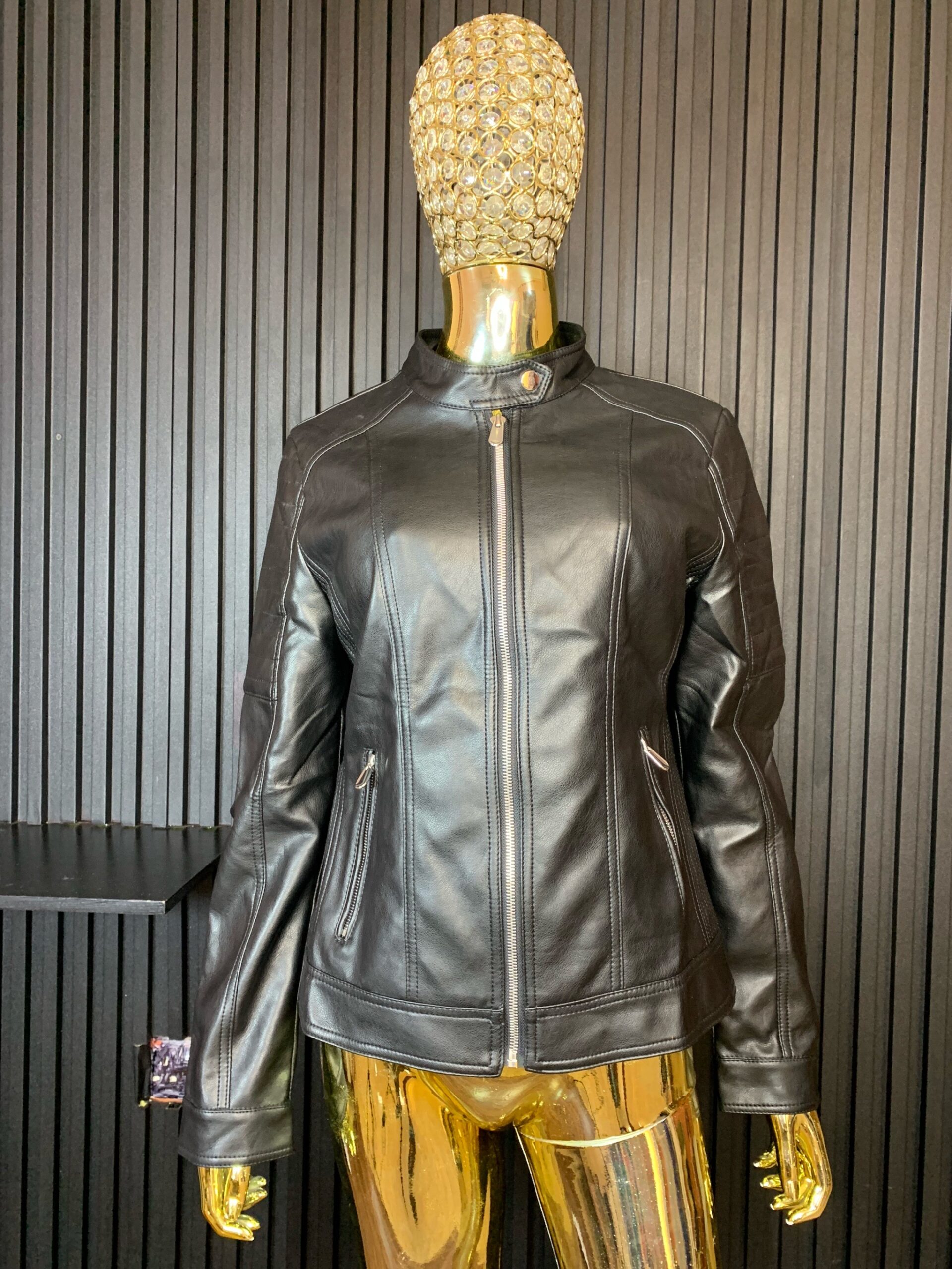 Premium Black Leather Biker Jacket – Women’s Stylish Zip-Up Outerwear 1 Premium Black Leather Biker Jacket – Women’s Stylish Zip-Up Outerwear