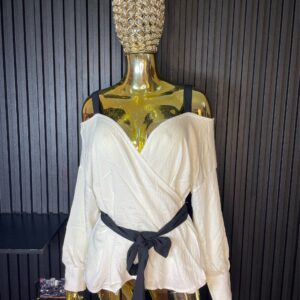 Whiite Wrap-Blouses