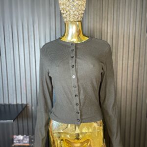Ribbed Button Cardigan