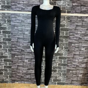 Black Ribbed Long Sleeve Jumpsuit (Copy)