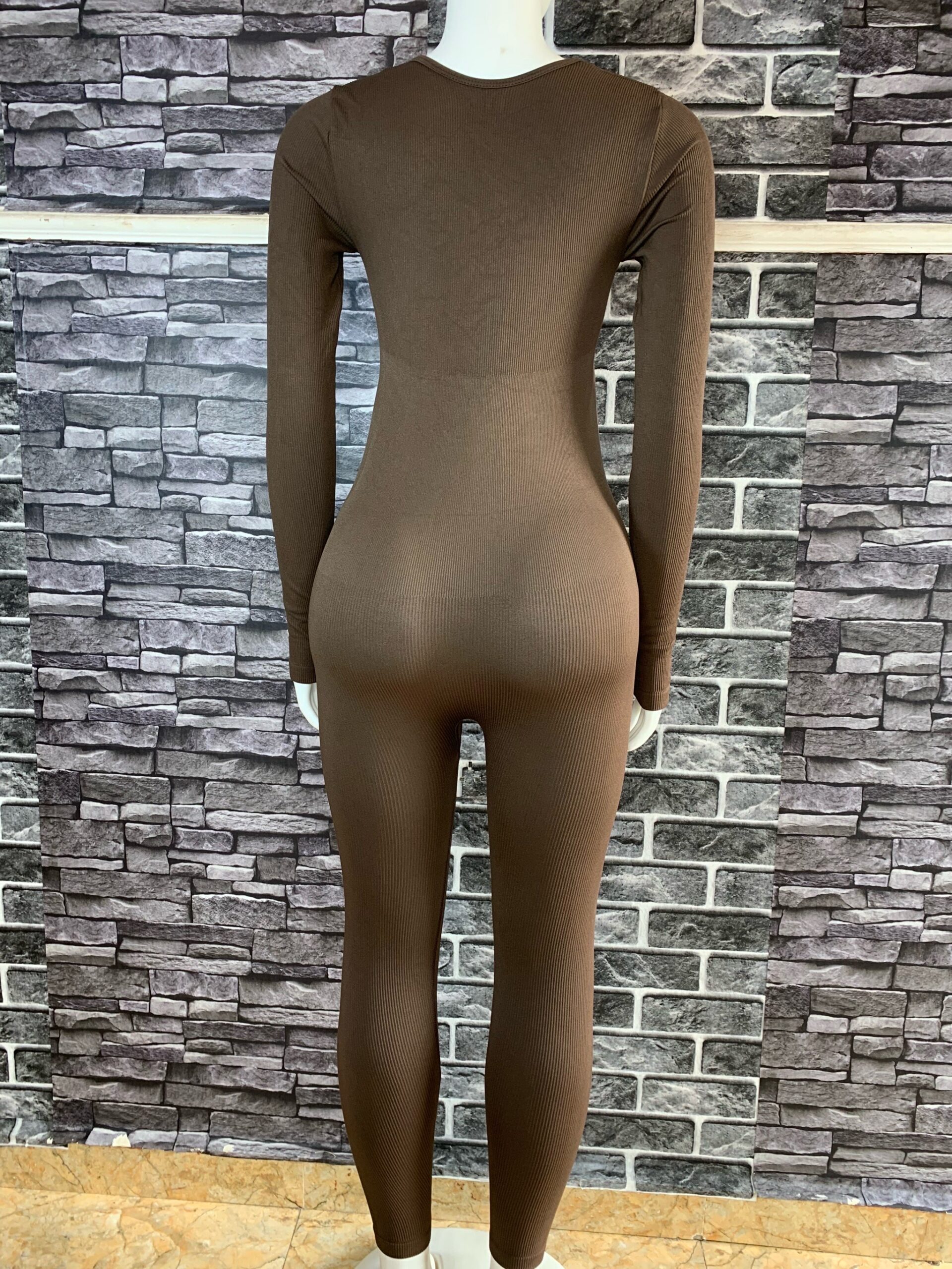 Black Ribbed Long Sleeve Jumpsuit 5 Black Ribbed Long Sleeve Jumpsuit - Image 5