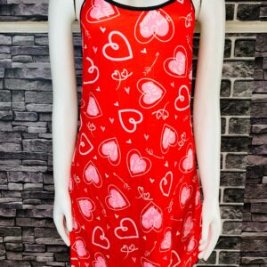Heart Print Sleeveless Nightgown