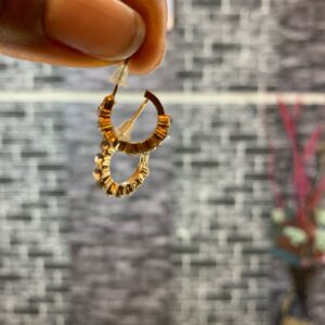 Home 13 Gold Rhinestone Huggie Hoop Earrings