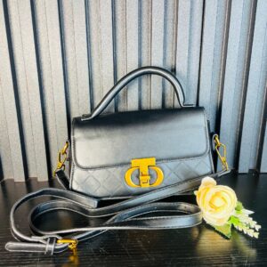 Black Faux Hand Bag