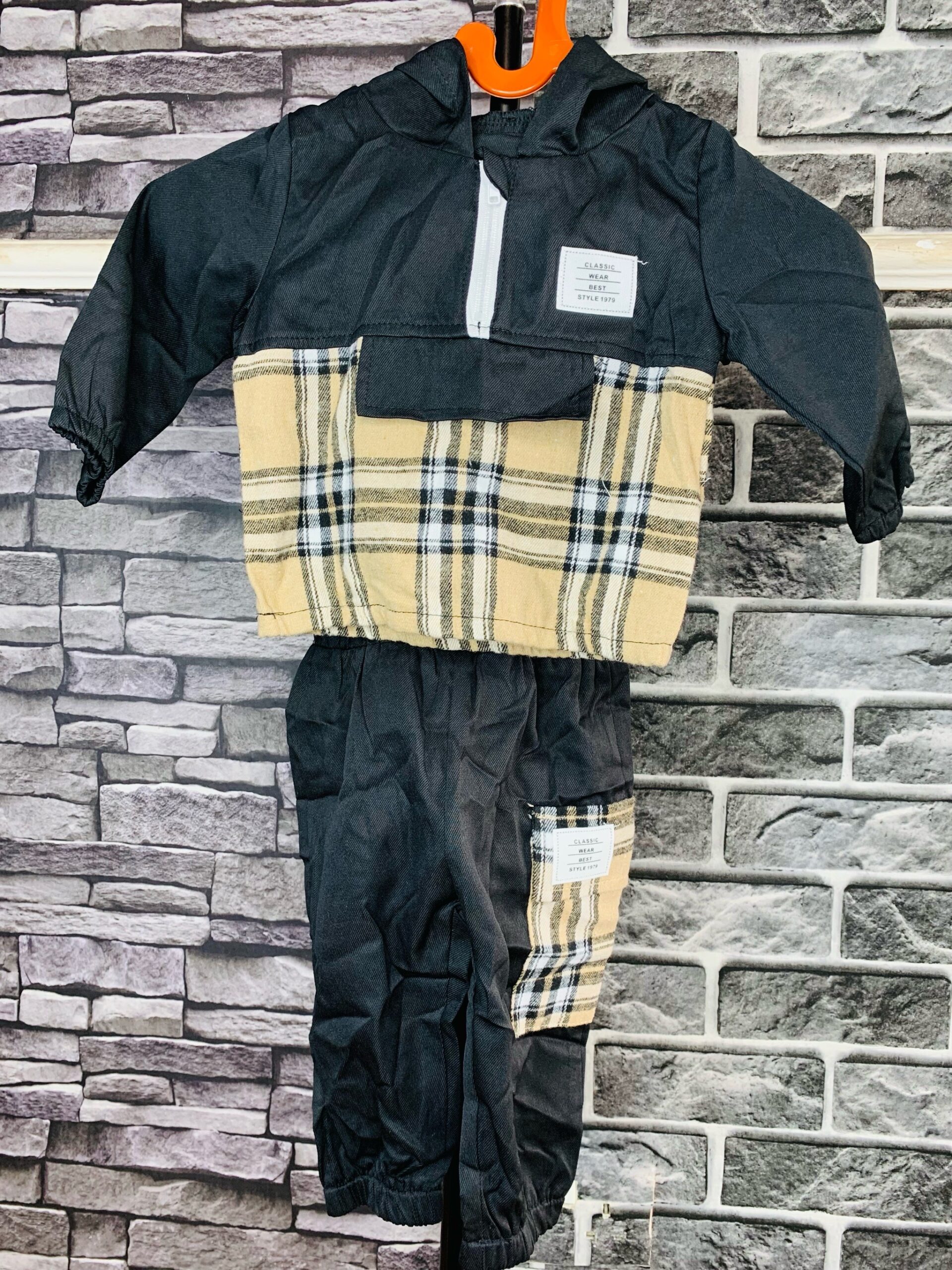 Kids Plaid Hoodie Set 3 Kids Plaid Hoodie Set - Image 3