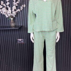Green Striped Two -Piece Set