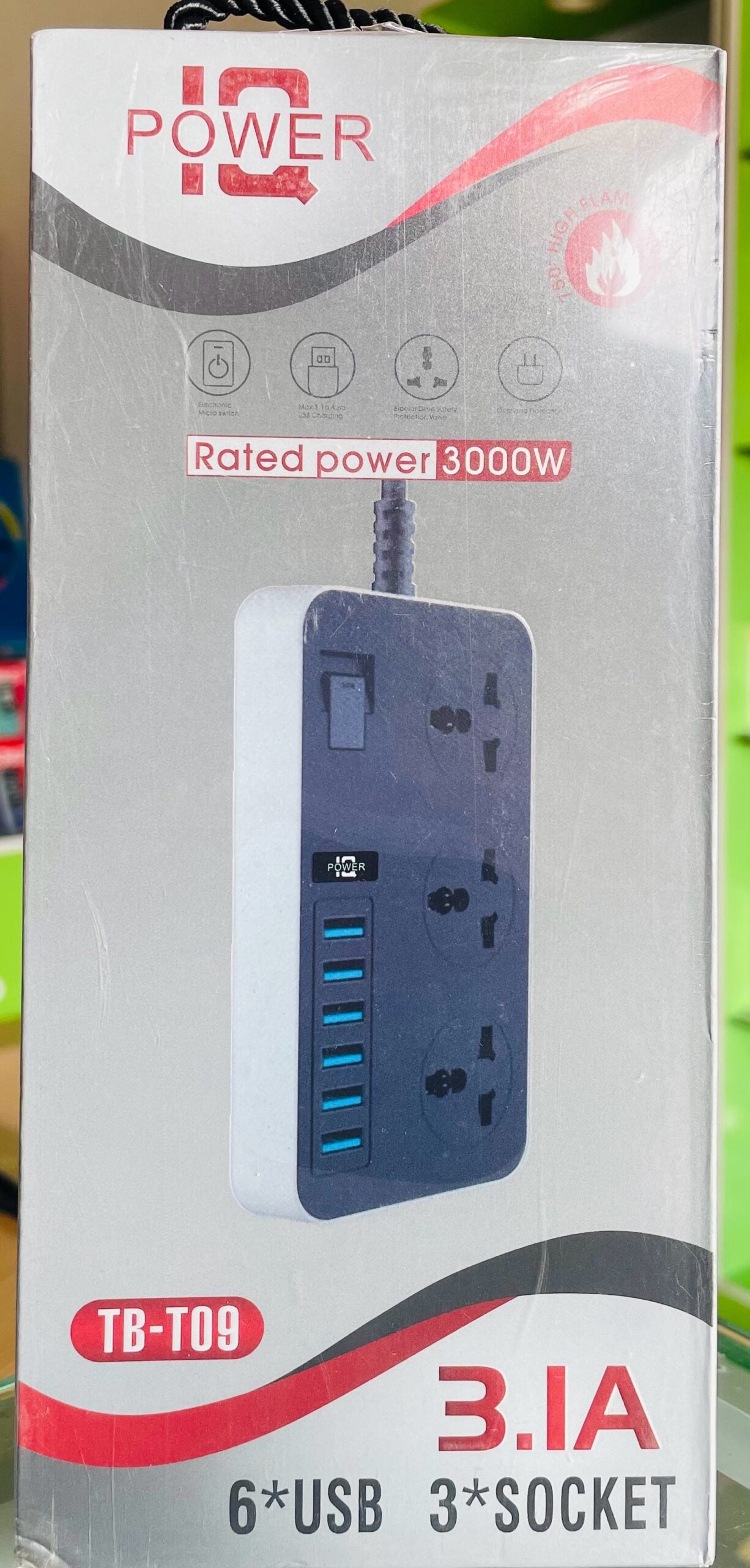 Ultimate IQ Power 3000W Extension Socket with 6 USB Port 1 Ultimate IQ Power 3000W Extension Socket with 6 USB Port