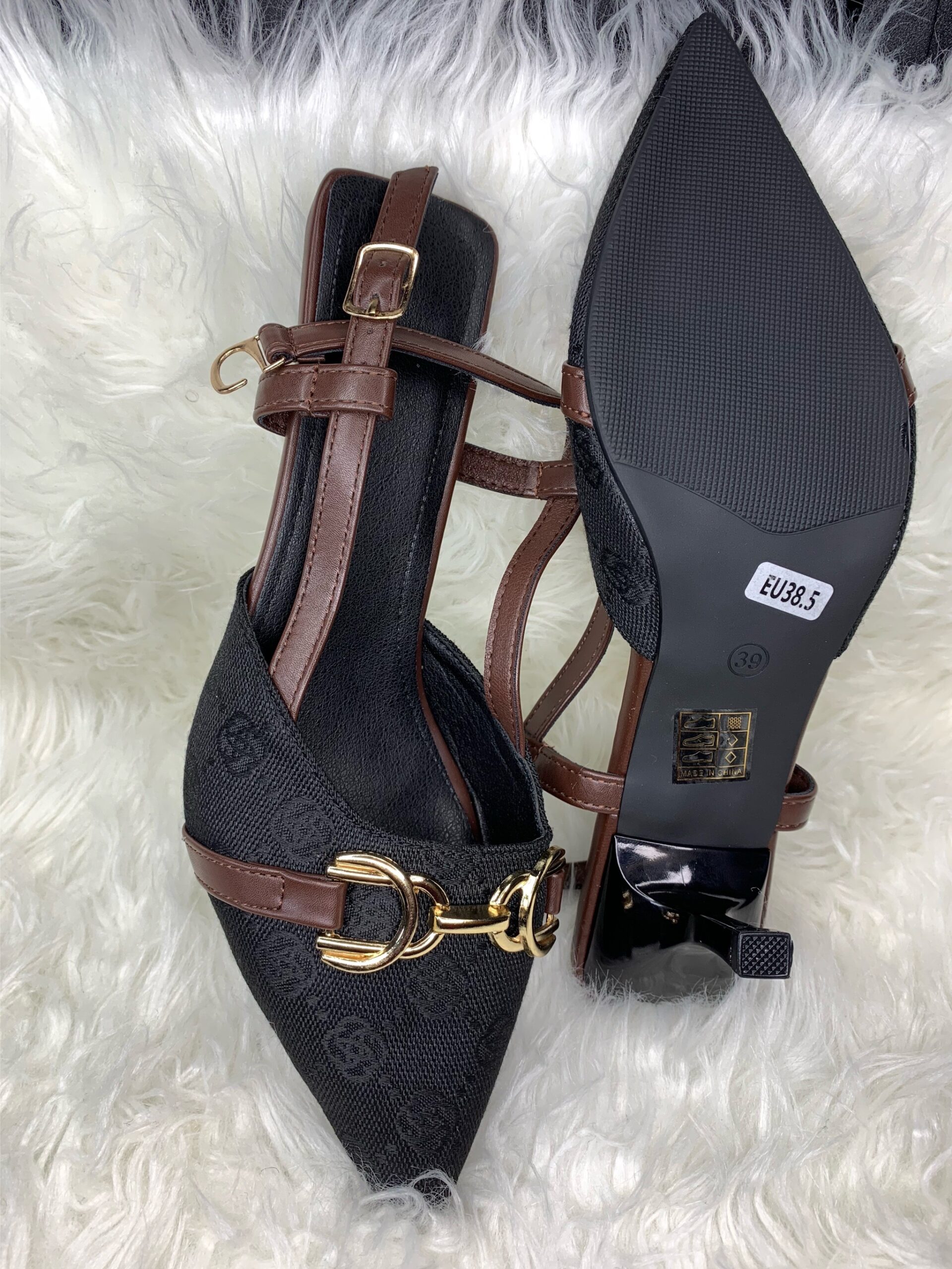 Black Elegant Heel Shoe 5 Black Elegant Heel Shoe - Image 5