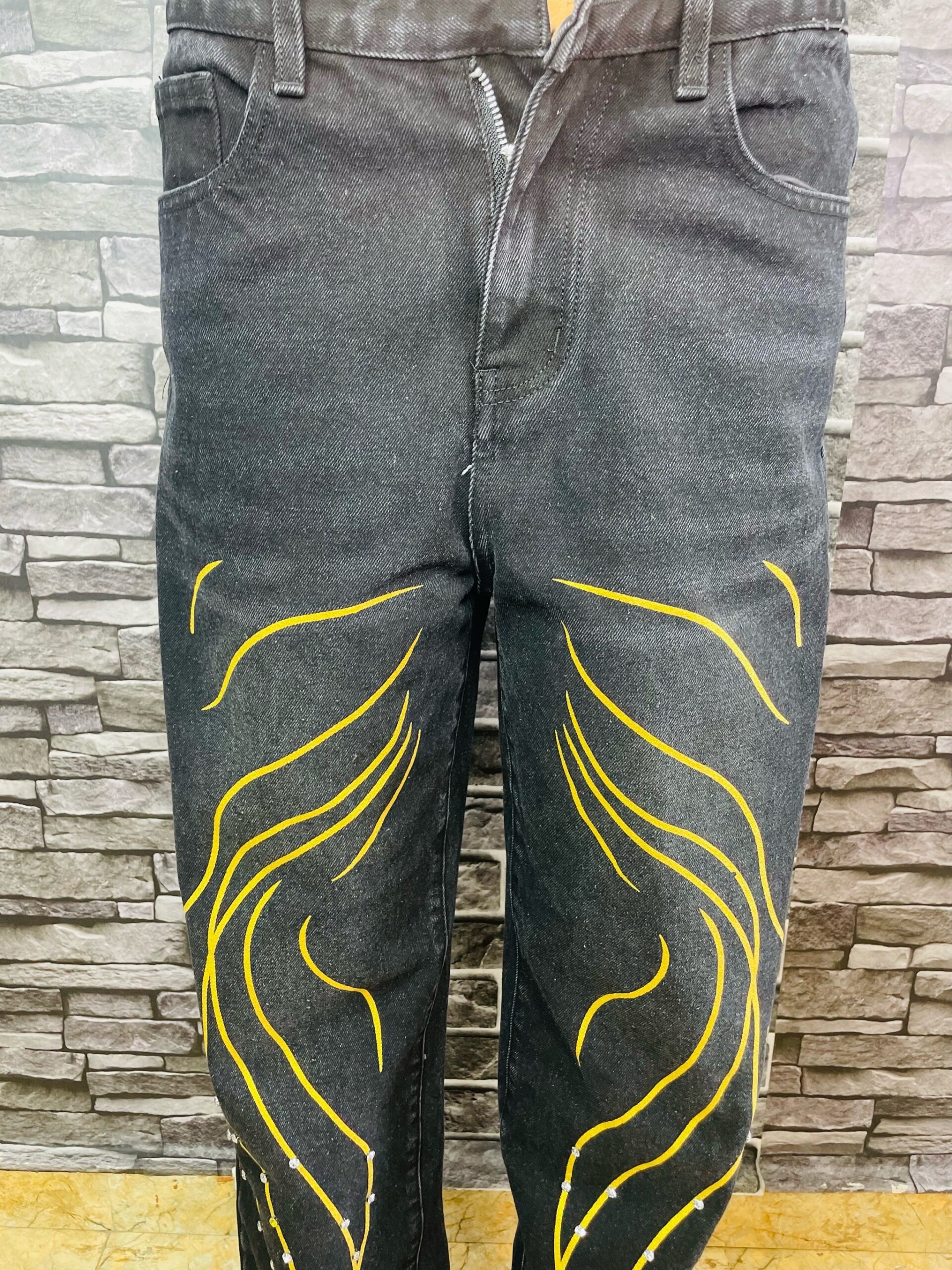 Black Designed Jean 2 Black Designed Jean - Image 2