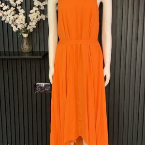 Orange Sleeveless Maxi Dress
