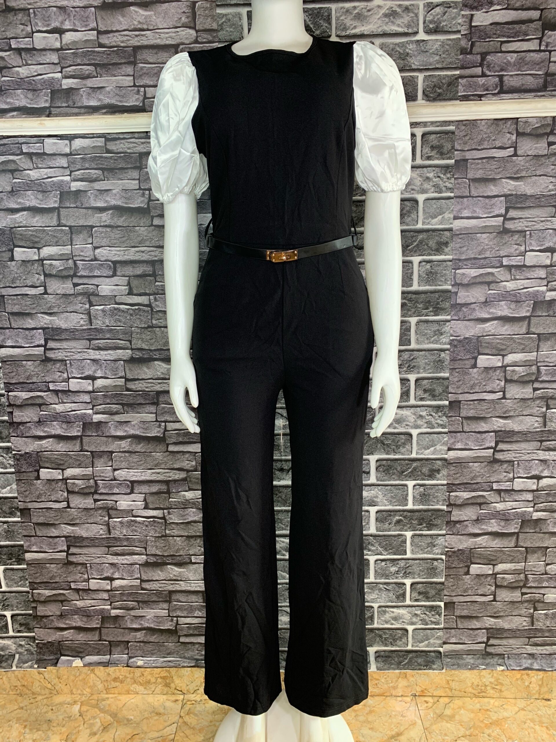 Belted Puff Sleeve Jumpsuit 3 Belted Puff Sleeve Jumpsuit - Image 3