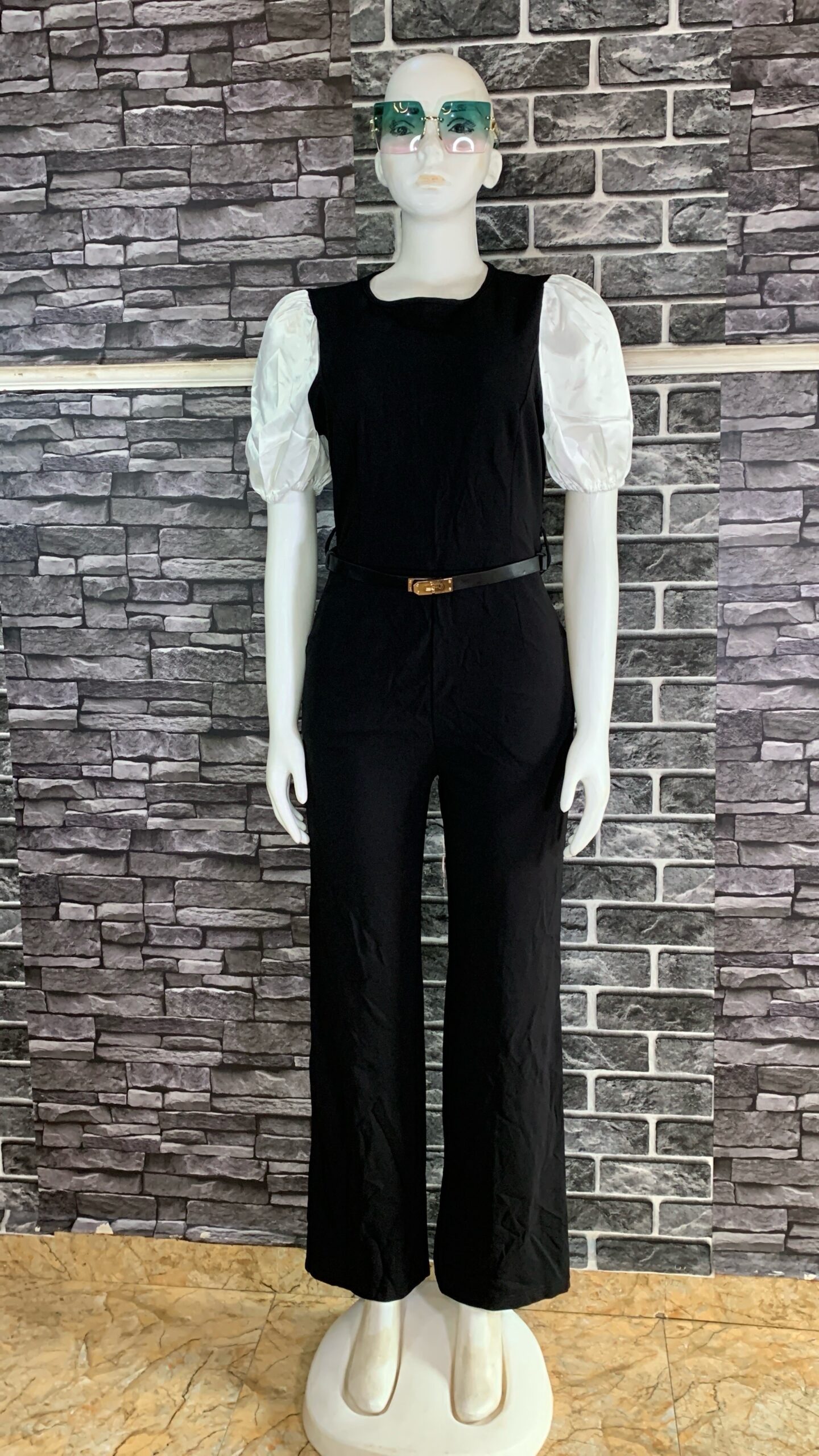 Belted Puff Sleeve Jumpsuit 5 Belted Puff Sleeve Jumpsuit - Image 5
