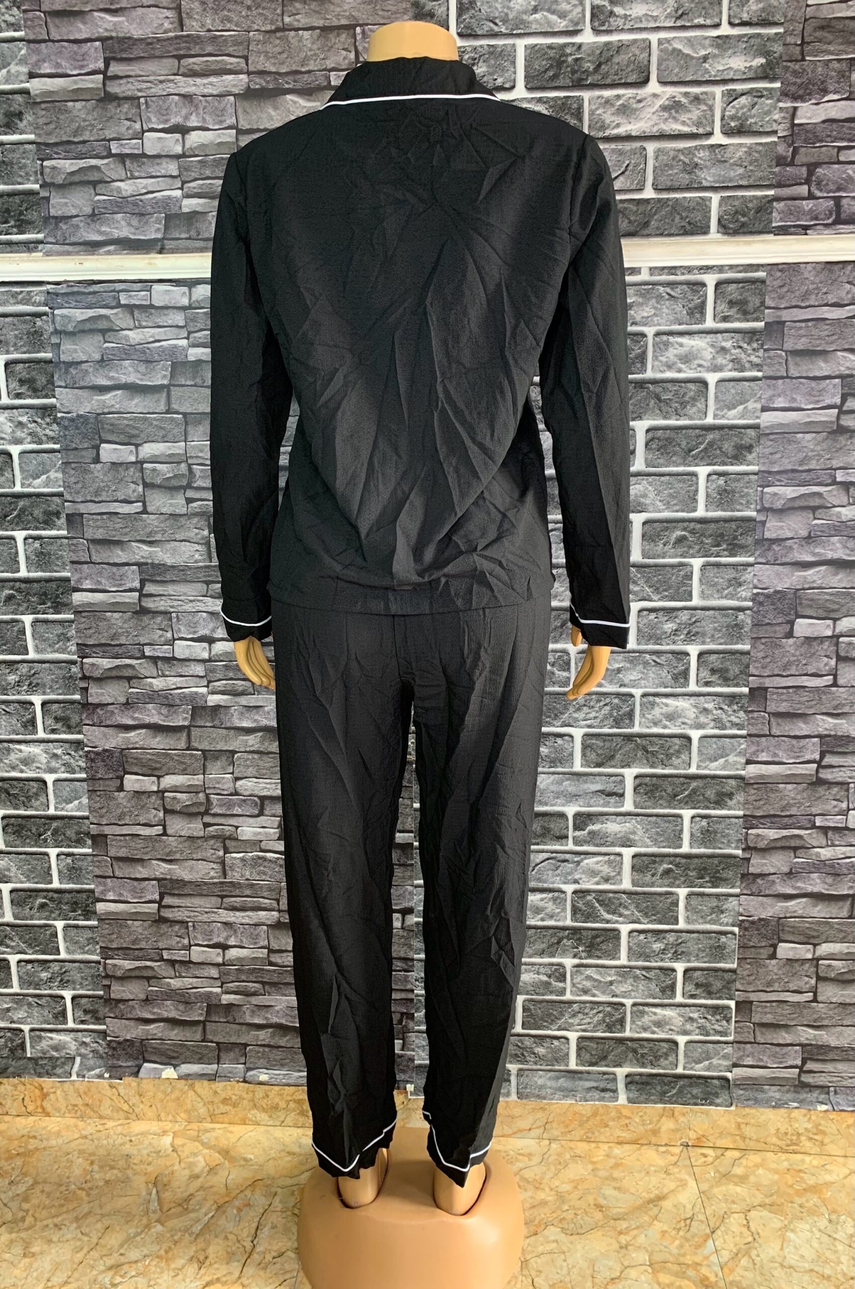 Black Two Piece Pajama Set 2 Black Two Piece Pajama Set - Image 2