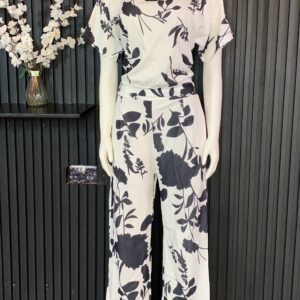 Home 21 Black & White Floral Print Jumpsuit