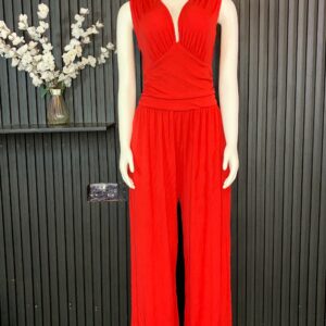 Home 19 Red Wide Leg Jumpsuit