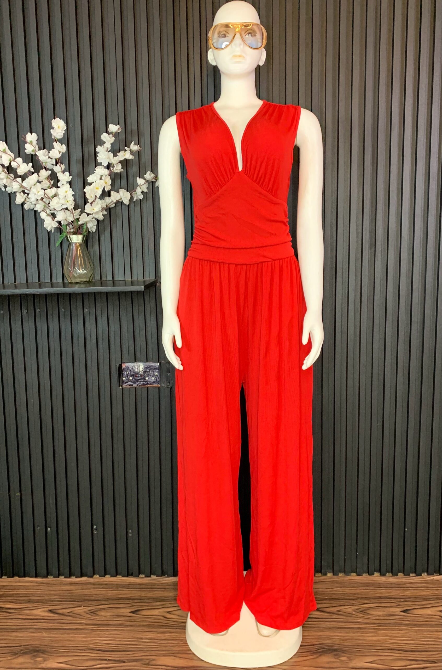 Red Wide Leg Jumpsuit 1 Red Wide Leg Jumpsuit
