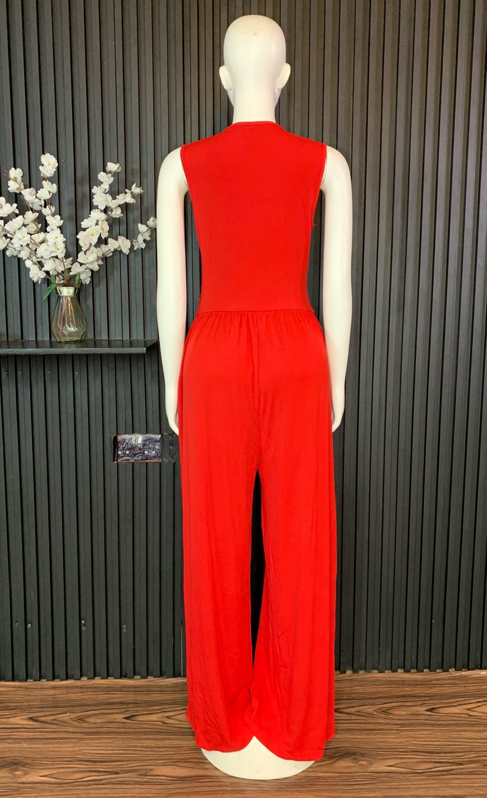 Red Wide Leg Jumpsuit 2 Red Wide Leg Jumpsuit - Image 2