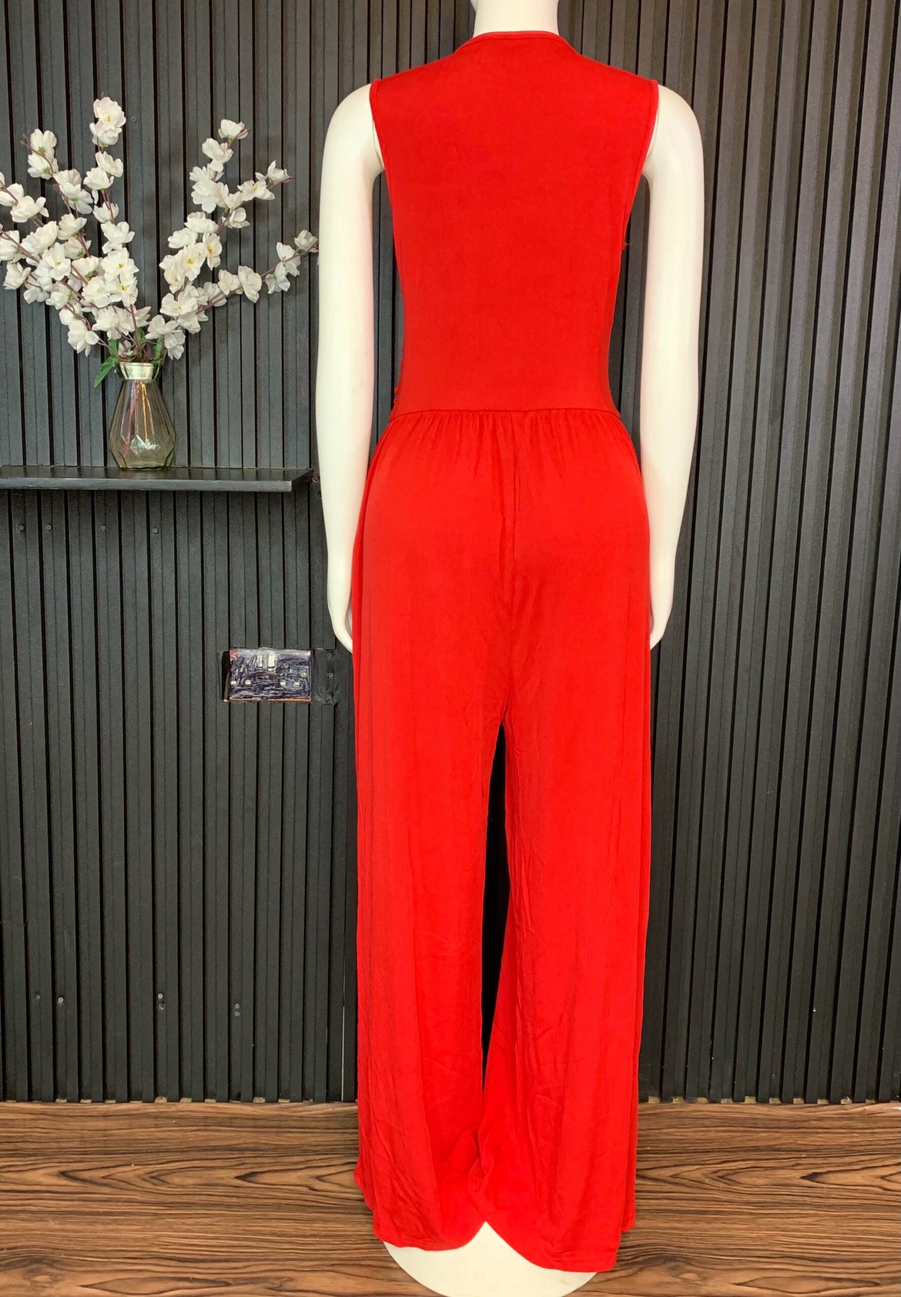 Red Wide Leg Jumpsuit 5 Red Wide Leg Jumpsuit - Image 5