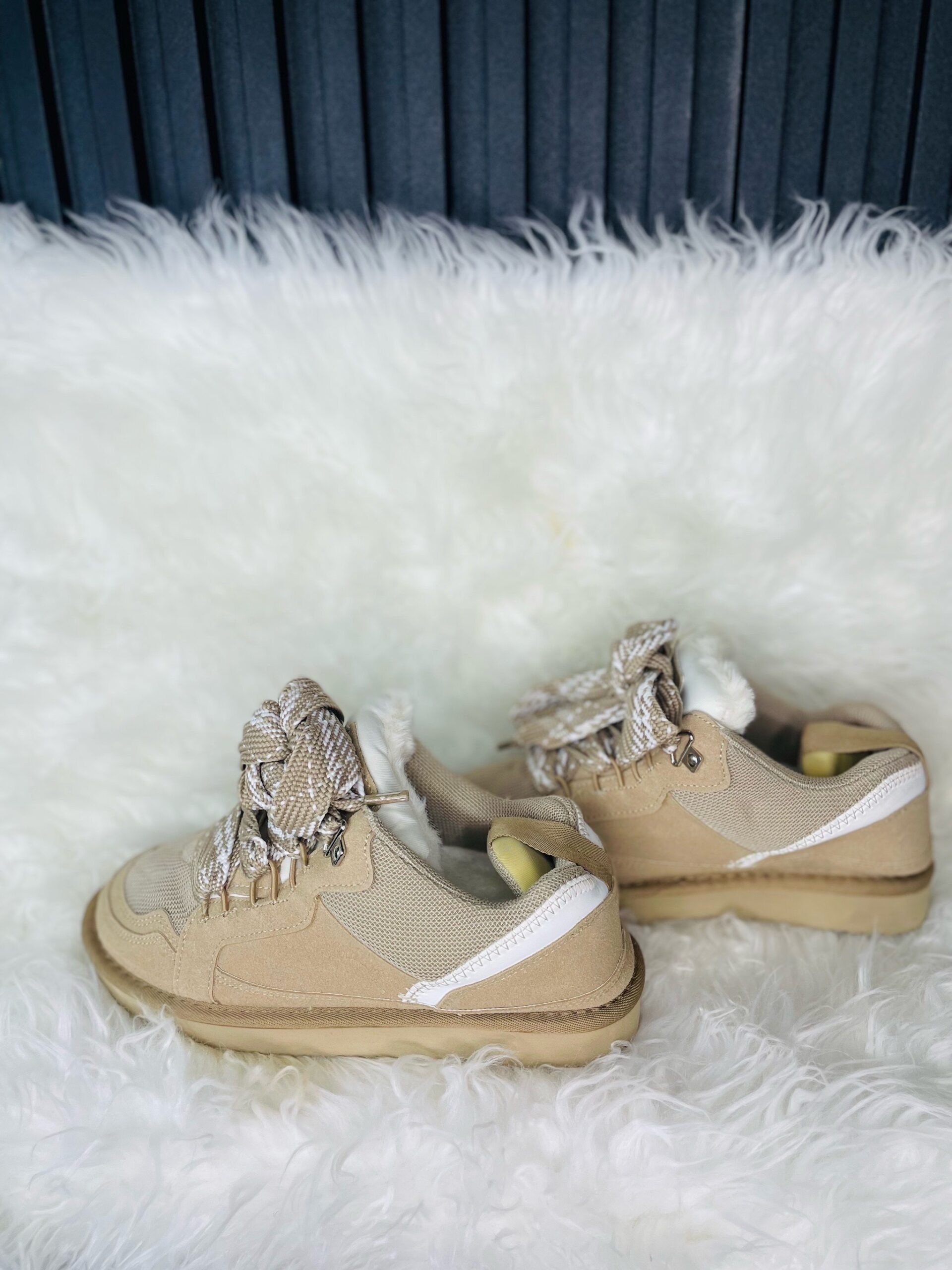Beige/Brown Chunky Lace-UP Sneakers 5 Beige/Brown Chunky Lace-UP Sneakers - Image 5