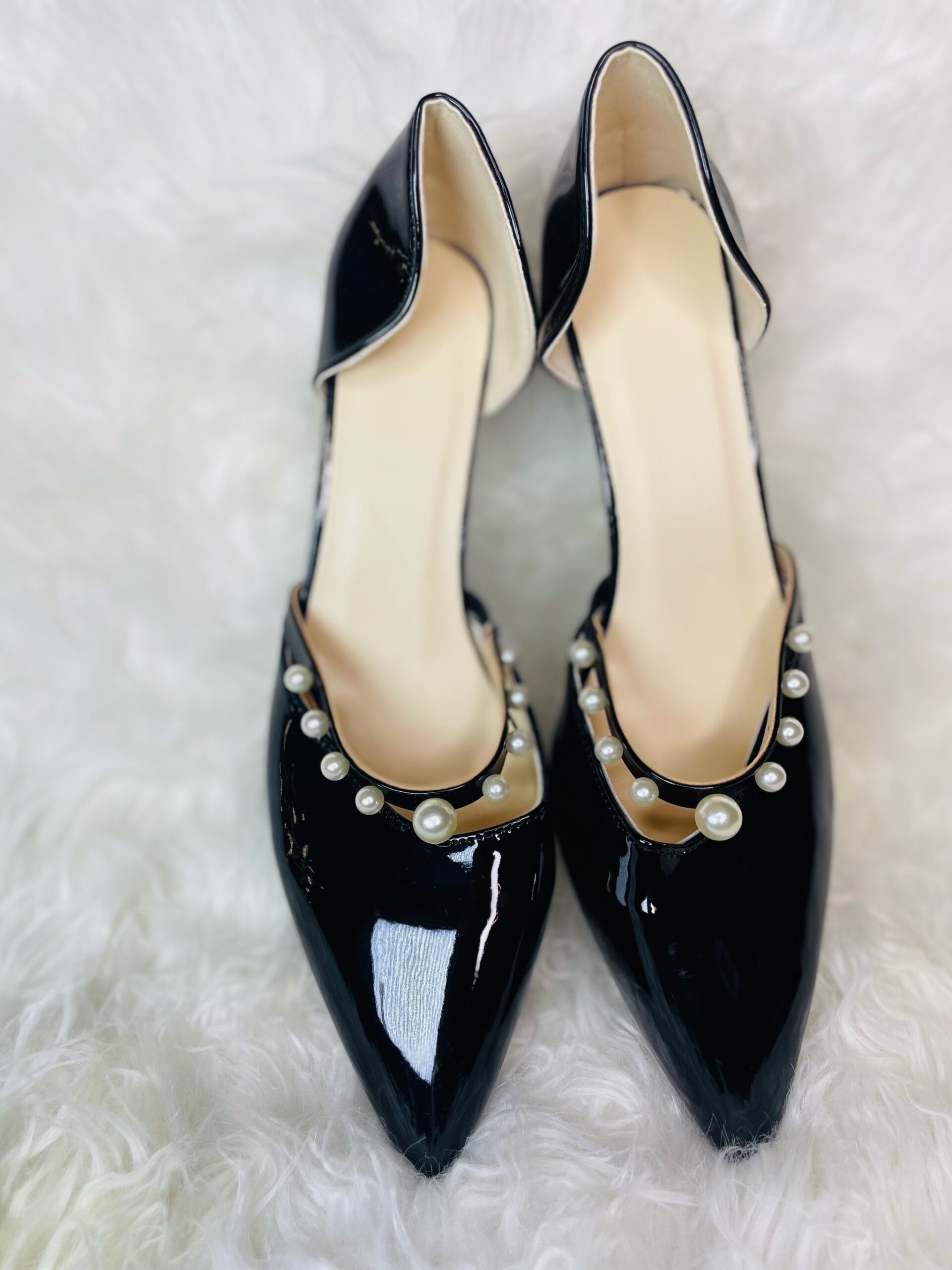 Black Elegant Bead Heel 4 Black Elegant Bead Heel - Image 4