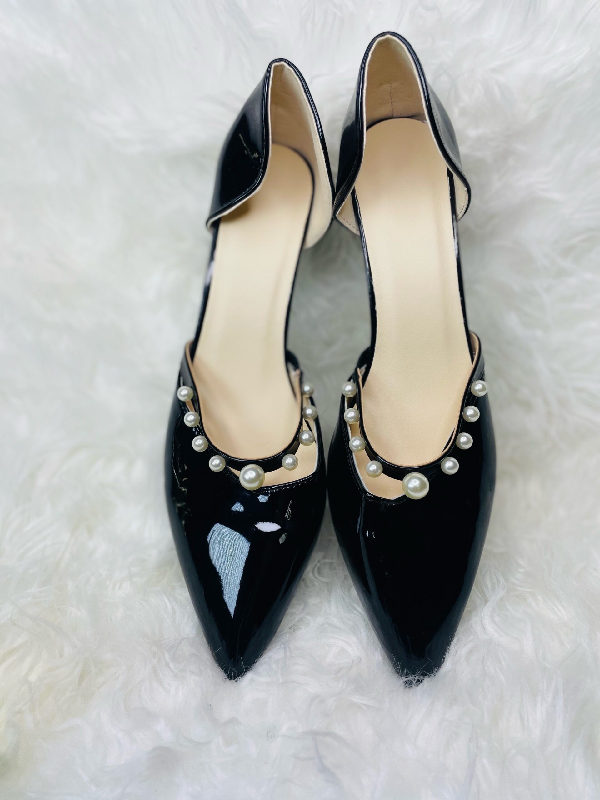 Black Elegant Bead Heel 5 Black Elegant Bead Heel - Image 5