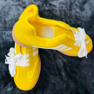 Yellow Lace -Up Sneakers