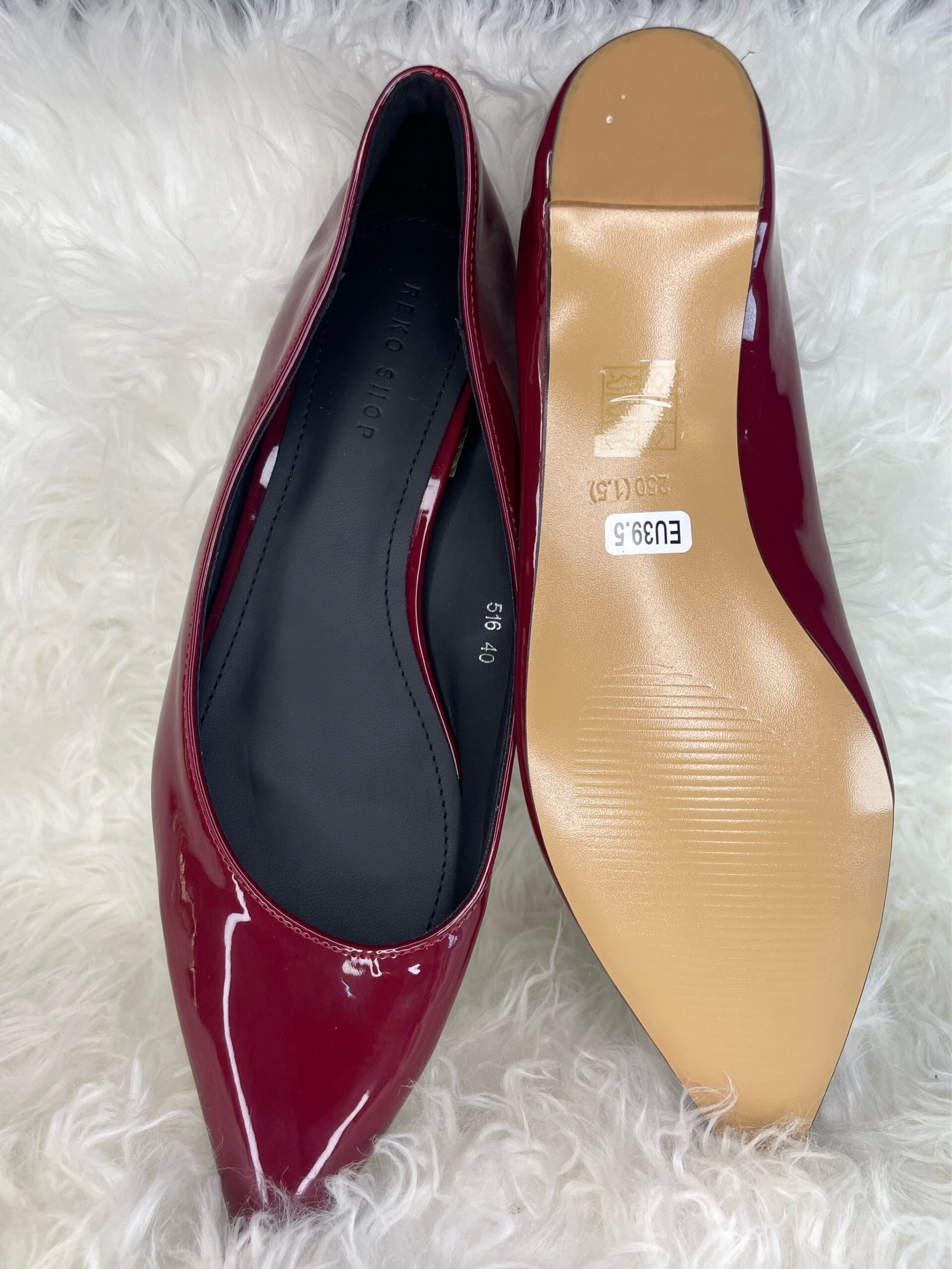 Burgundy Pointed Flats Shoe 2 Burgundy Pointed Flats Shoe - Image 2