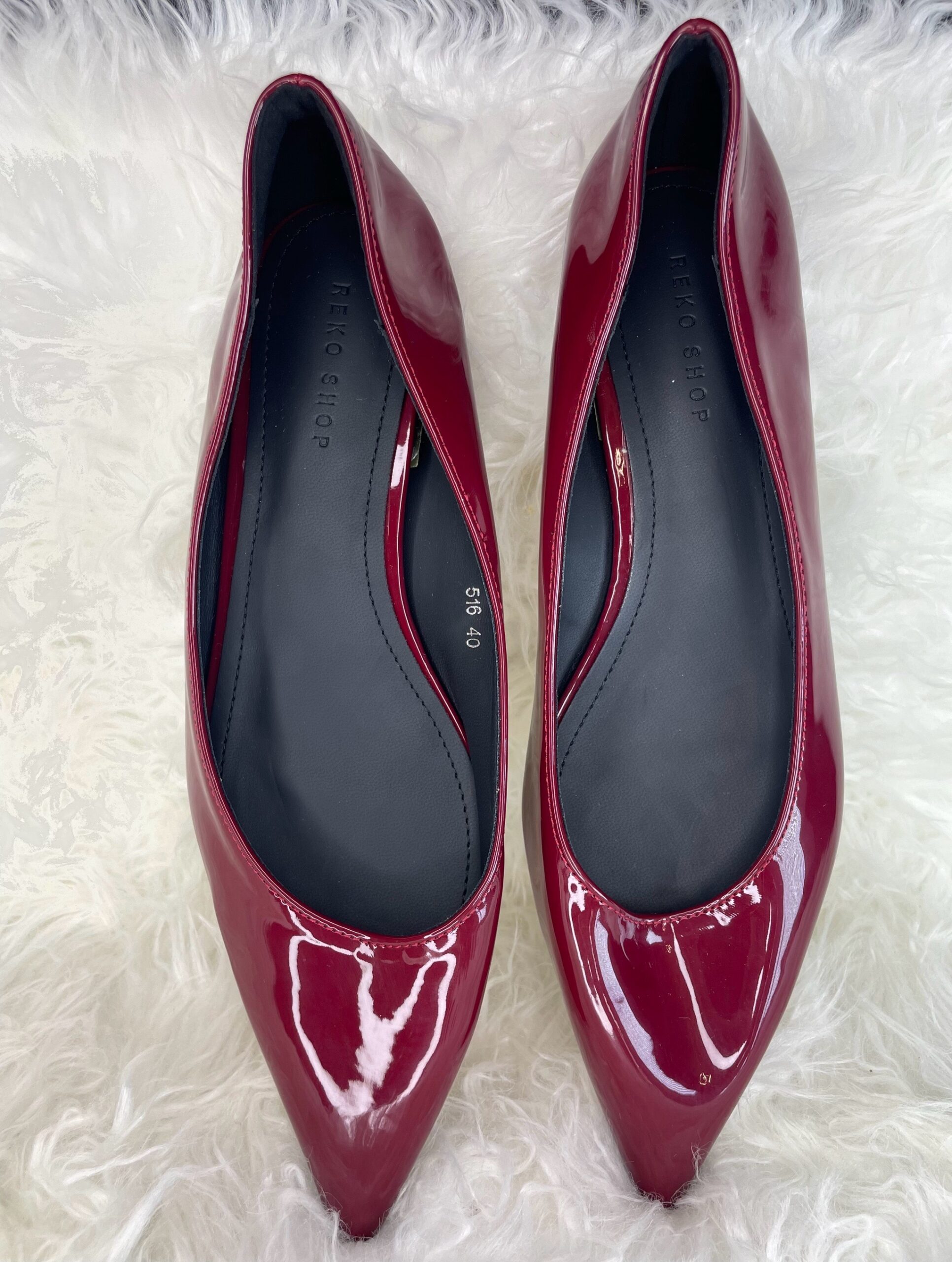 Burgundy Pointed Flats Shoe 4 Burgundy Pointed Flats Shoe - Image 4