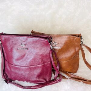 Brown And Wine Crossbody Bag