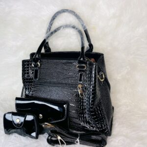 Elegant Black Handbag with Purse