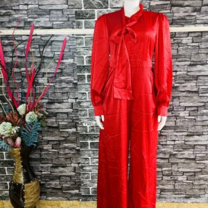 Red Long_Sleeve Jumpsuit