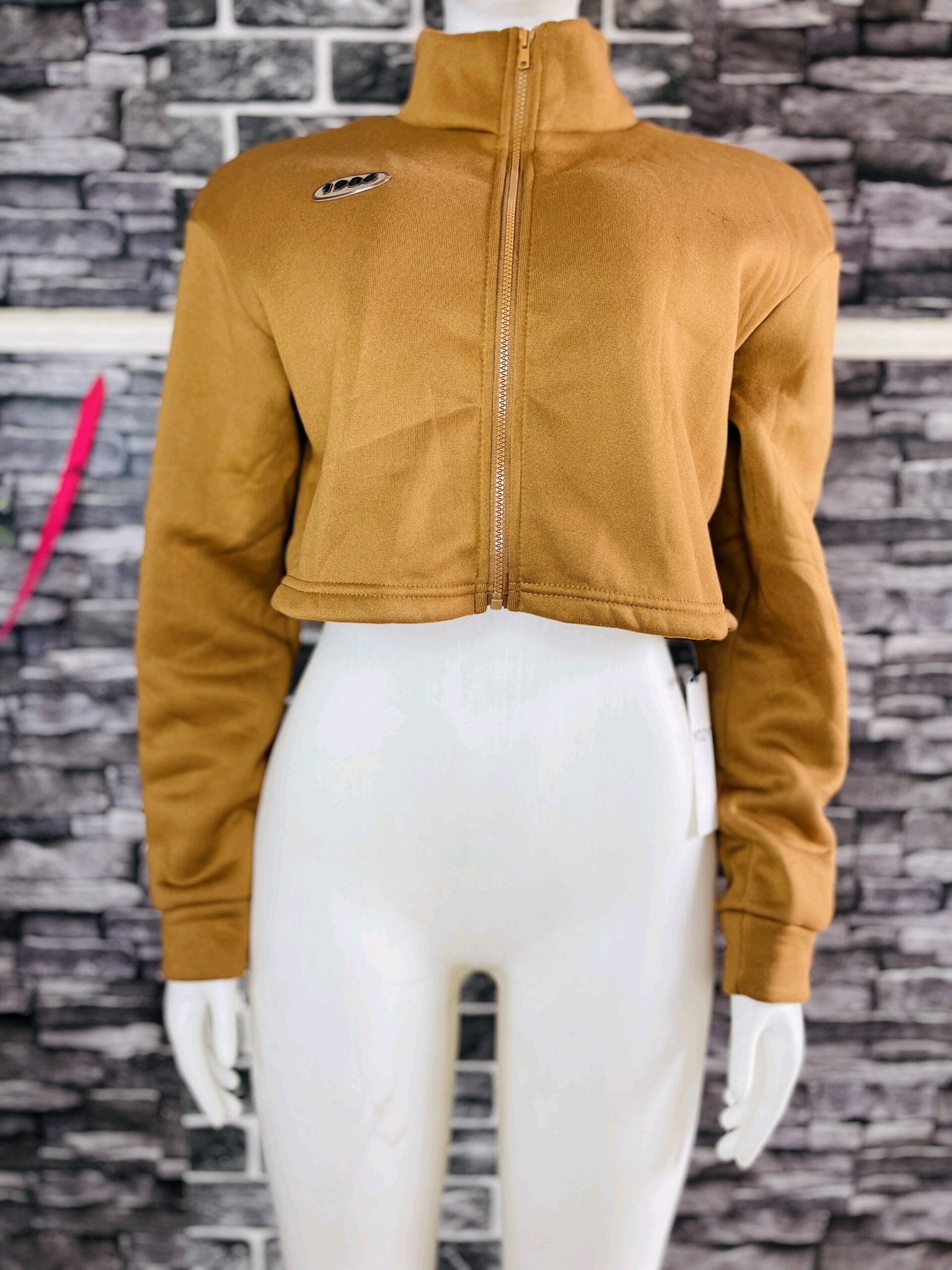 Brown Mustard _Croped Jacket 4 Brown Mustard _Croped Jacket - Image 4