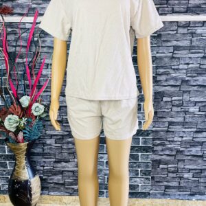 Home 12 Cream Ribbed Two Pieces Set