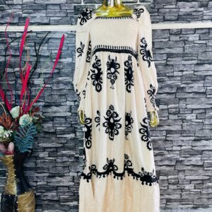 Cream And Black Floral Maxi Dress