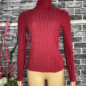 Red And Black Turkle Neck Top