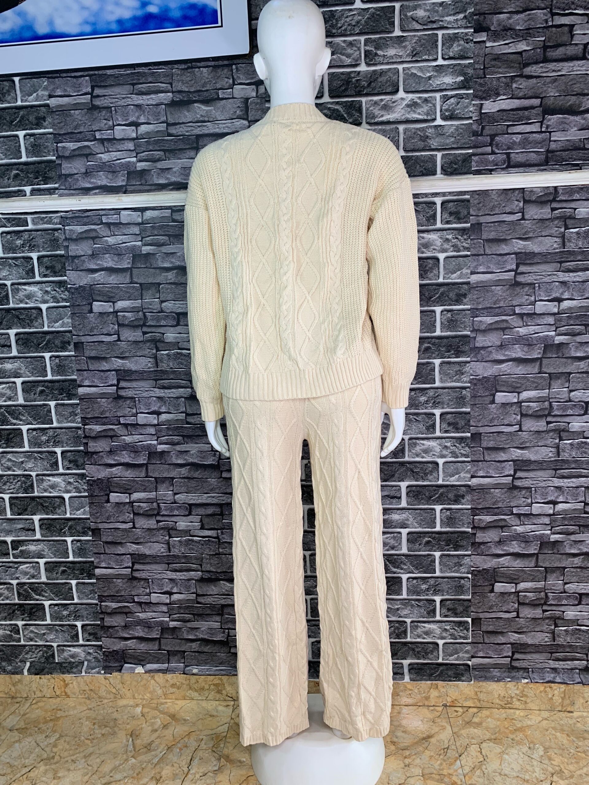 Cream Cable Knit Two-Piece Set 5 Cream Cable Knit Two-Piece Set - Image 5