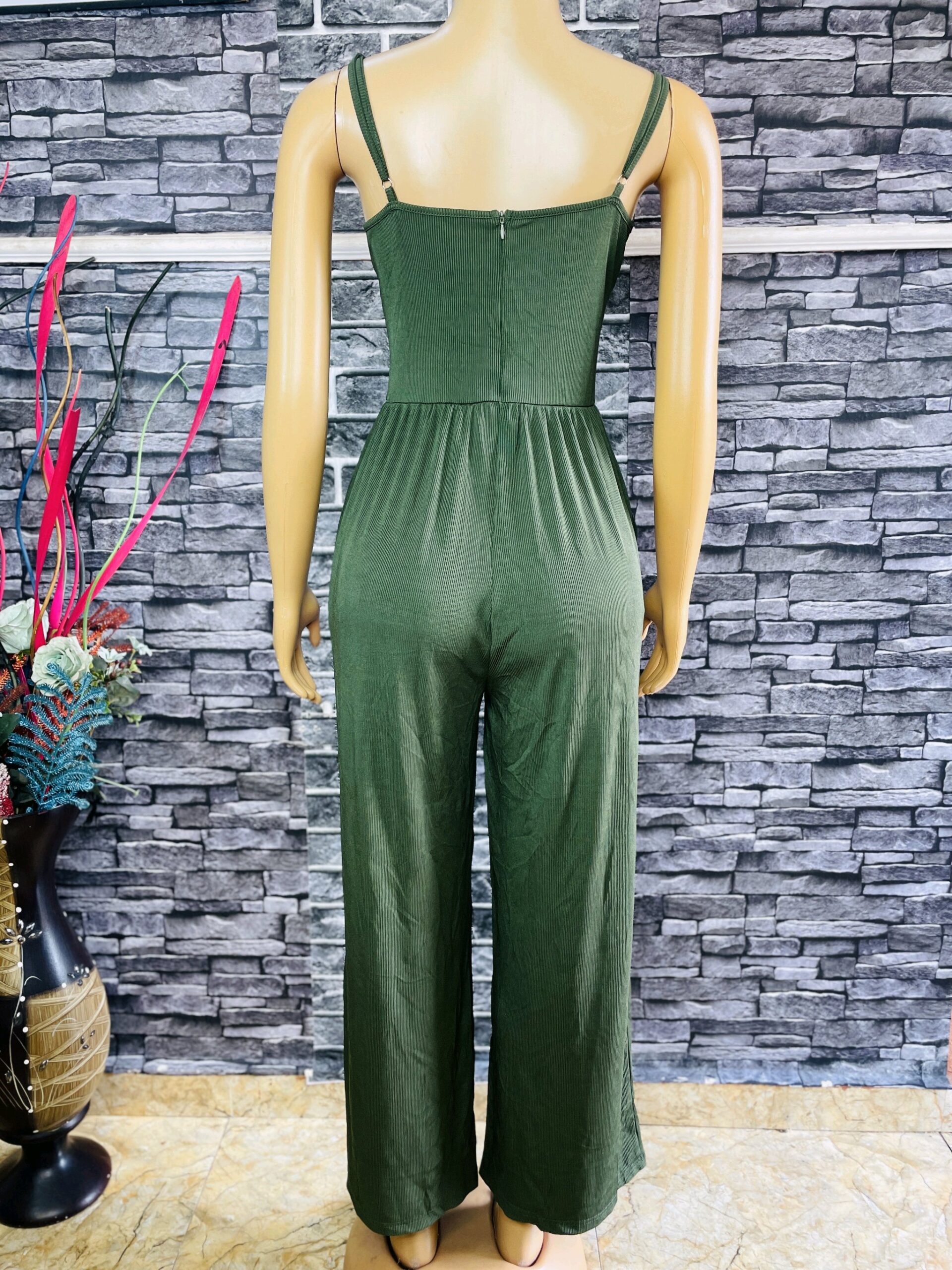 Green Wide Leg Jumpsuit 3 Green Wide Leg Jumpsuit - Image 3