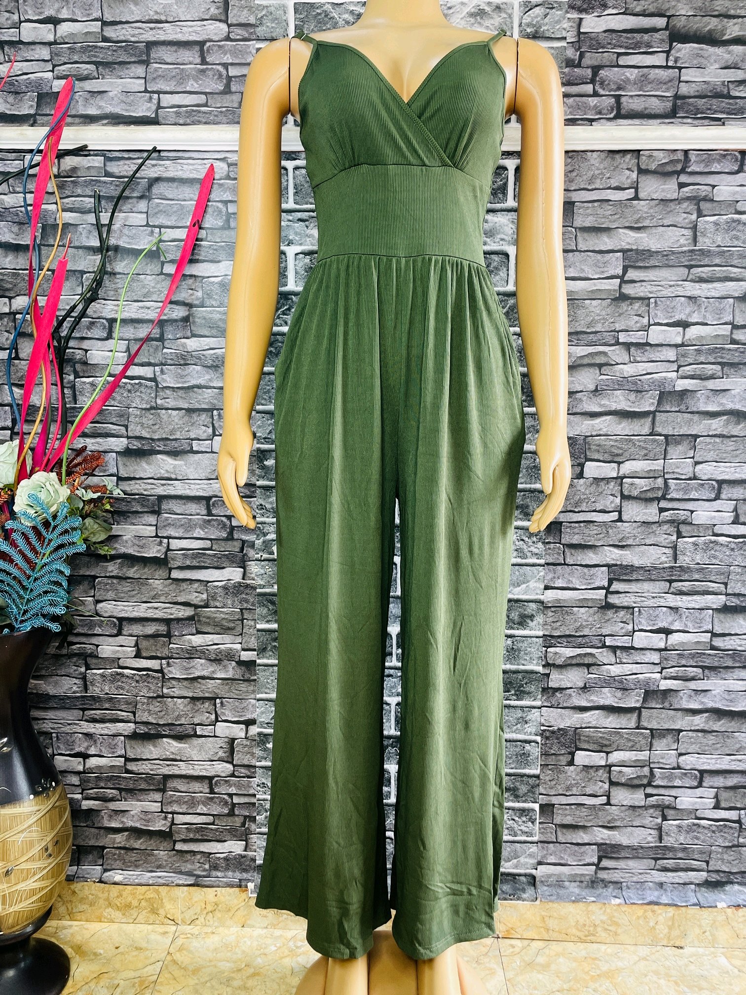 Green Wide Leg Jumpsuit 5 Green Wide Leg Jumpsuit - Image 5