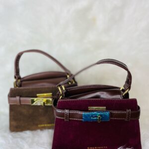 Burgundy And Brown Handbag