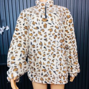 Leopard print Fleece Jacket